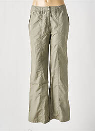 Pantalon flare taille à pinces taille haute vert TRU femme