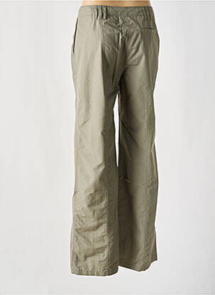 Pantalon flare taille à pinces taille haute vert TRU femme