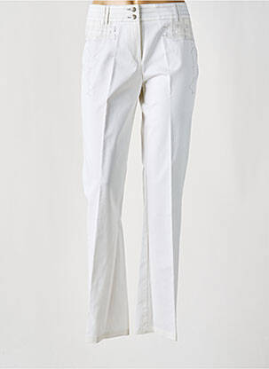 Pantalon droit tissage popeline taille haute beige PAUSE CAFE femme