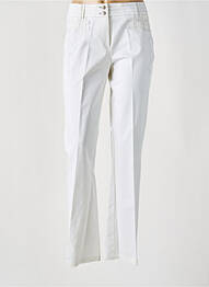 Pantalon droit tissage popeline taille haute beige PAUSE CAFE femme