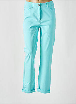 Pantalon slim tissage popeline taille normale bleu PAUSE CAFE femme