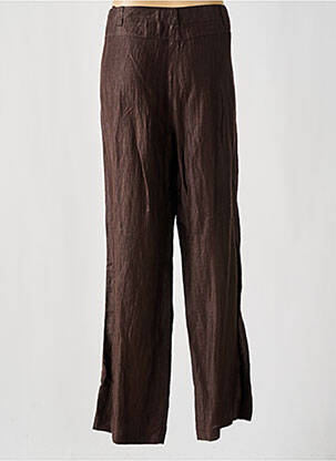 Pantalon droit fermeture zippée sous rabat boutonné taille normale marron BARBARA LEBEK femme