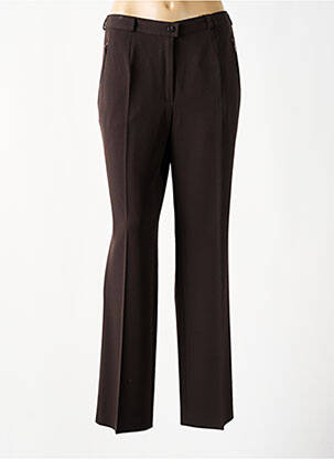 Pantalon droit taille à pinces taille haute marron GERKE MY PANTS femme
