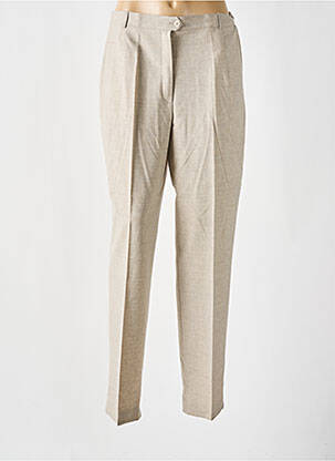 Pantalon droit taille à pinces taille haute beige GARDEUR femme