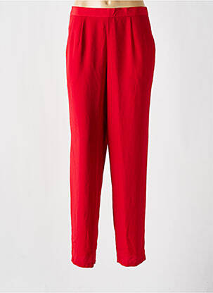 Pantalon droit taille haute taille haute rouge INTUITION femme