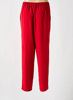 Pantalon droit tissage crêpe taille haute rouge INTUITION femme