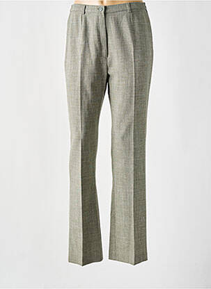 Pantalon droit taille à pinces taille haute vert LISA CHESNAY femme