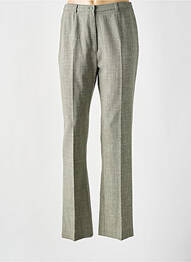 Pantalon droit taille à pinces taille haute vert LISA CHESNAY femme