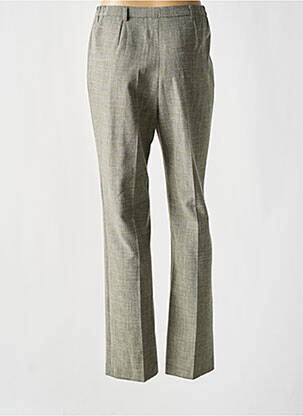 Pantalon droit taille à pinces taille haute vert LISA CHESNAY femme