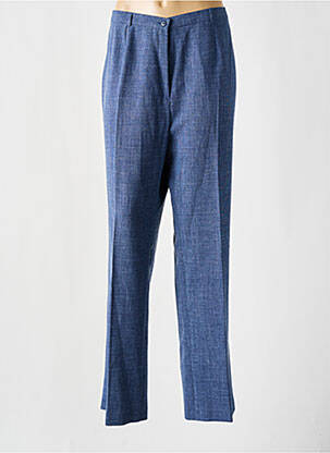 Pantalon droit taille à pinces taille haute bleu LISA CHESNAY femme