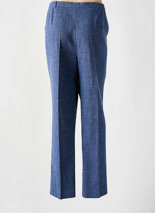 Pantalon droit taille à pinces taille haute bleu LISA CHESNAY femme