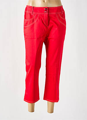Pantacourt taille élastique taille normale rouge PAUSE CAFE femme