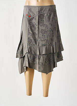 Jupe mi-longue gris FIGURE LIBRE pour femme