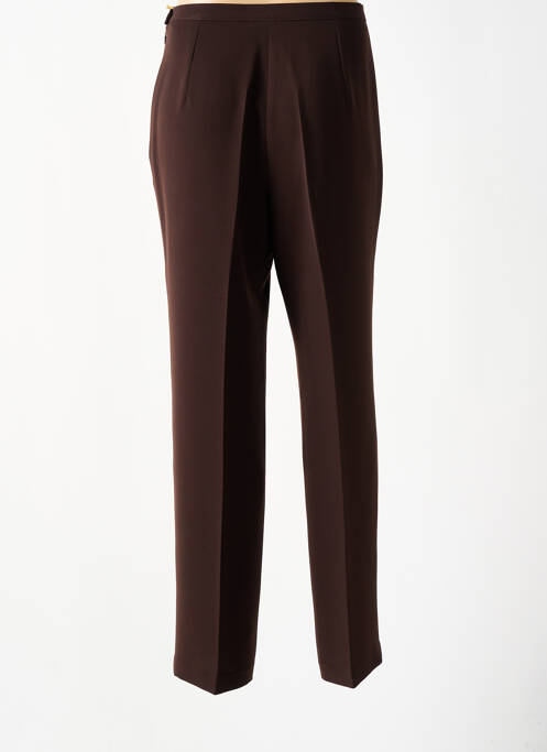 Pantalon droit taille à pinces taille haute marron FEDORA femme