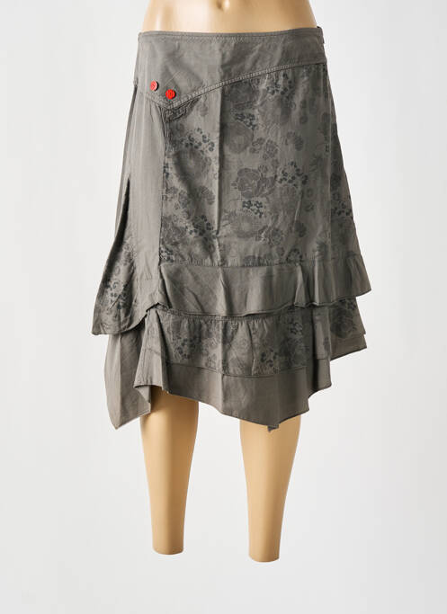 Jupe mi-longue fermeture zip latéral gris FIGURE LIBRE femme