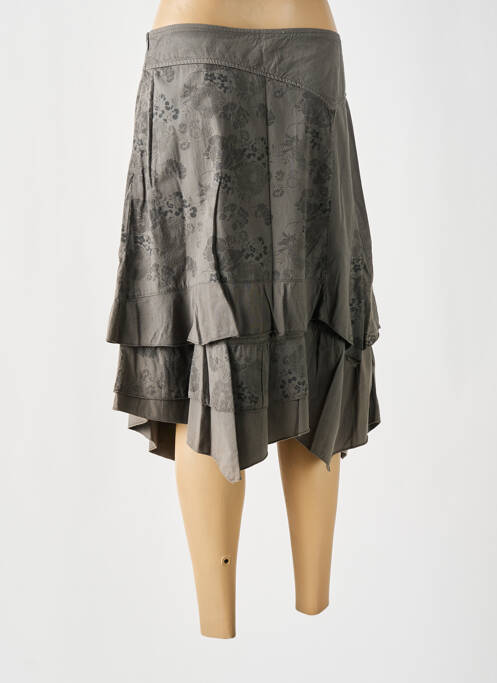 Jupe mi-longue gris FIGURE LIBRE pour femme