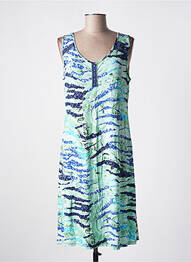 Robe mi-longue imprimé fantaisie sans manche vert VANIA femme