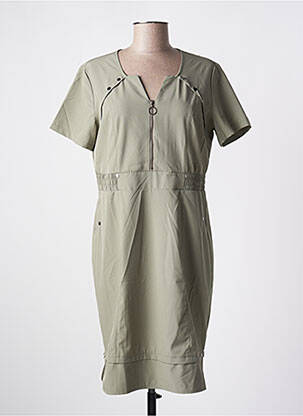 Robe courte manches courtes manches courtes vert GRIFFON femme