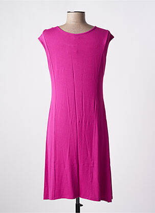 Robe mi-longue manches courtes manches courtes rose VANIA femme