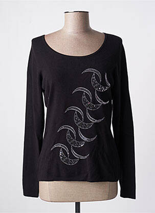 Pull coupe cintrée manches longues noir JEAN DELFIN femme