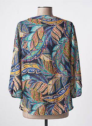 Chemisier imprimé fleurs manches 3/4 bleu GRIFFON femme