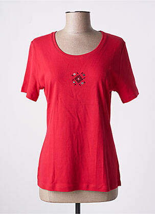 T-shirt sérigraphie manches courtes rouge GUY DUBOUIS femme