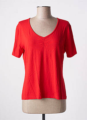 T-shirt col v manches courtes rouge JEAN DELFIN femme
