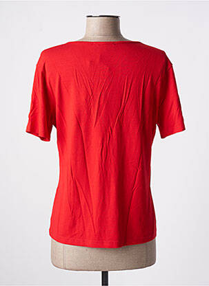 T-shirt col v manches courtes rouge JEAN DELFIN femme