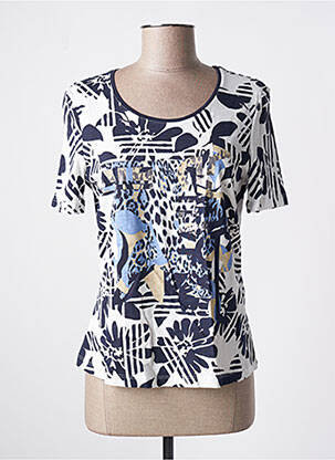 T-shirt imprimé fantaisie manches courtes bleu BARBARA LEBEK femme