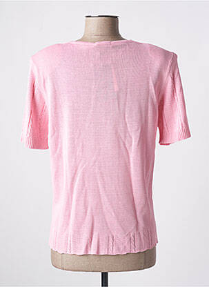 Pull coupe cintrée manches courtes rose MINO MORA femme