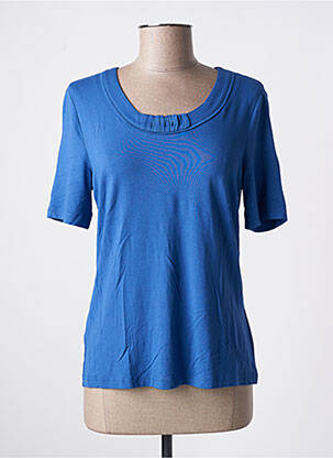 T-shirt stretch manches courtes bleu BARBARA LEBEK femme