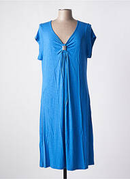 Robe mi-longue manches courtes manches courtes bleu VANIA femme