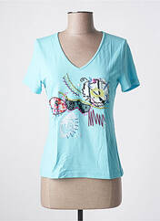 T-shirt bleu PAUSE CAFE pour femme seconde vue