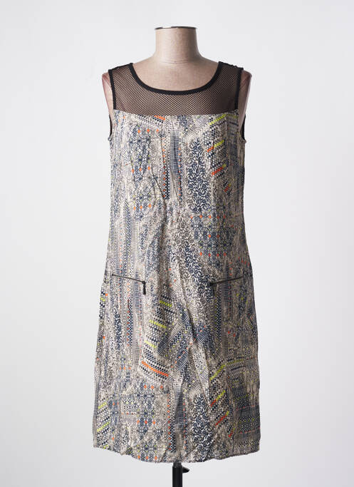 Robe mi-longue coupe fluide sans manche noir PAUSE CAFE femme