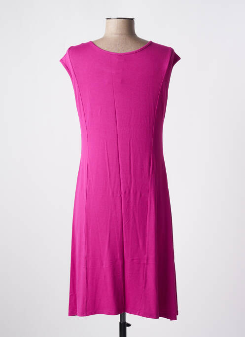 Robe mi-longue manches courtes manches courtes rose VANIA femme