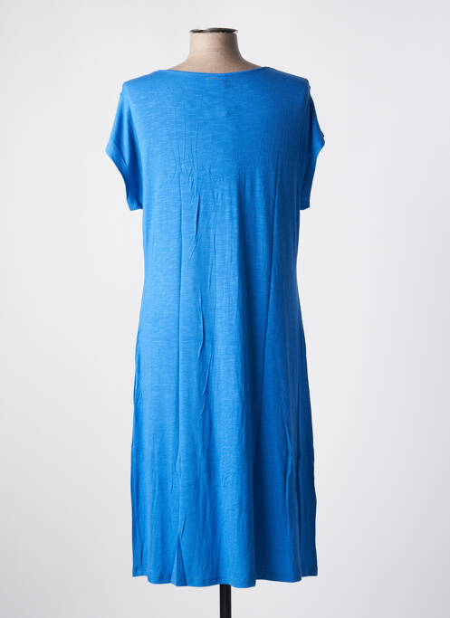 Robe mi-longue manches courtes manches courtes bleu VANIA femme