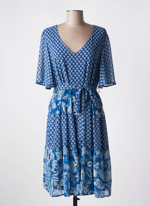 Robe mi-longue bleu GRIFFON pour femme
