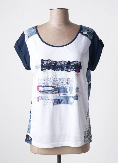 T-shirt bleu PAUSE CAFE pour femme