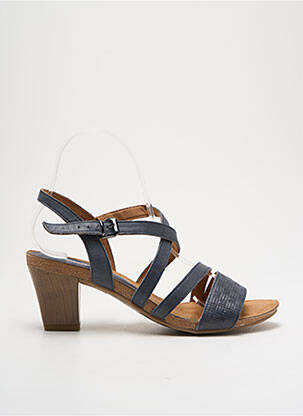 Sandales/nu pieds matière lisse talon de 4 à 6cm bleu CAPRICE femme