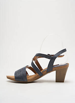 Sandales/nu pieds matière lisse talon de 4 à 6cm bleu CAPRICE femme