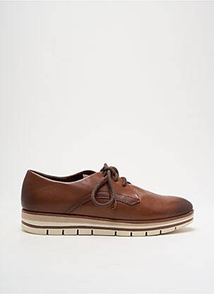 Derbies tissage satiné talon plat jusqu'à 3cm marron MARCO TOZZI femme