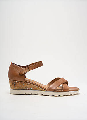 Sandales/nu pieds matière lisse talon de 4 à 6cm marron MARCO TOZZI femme