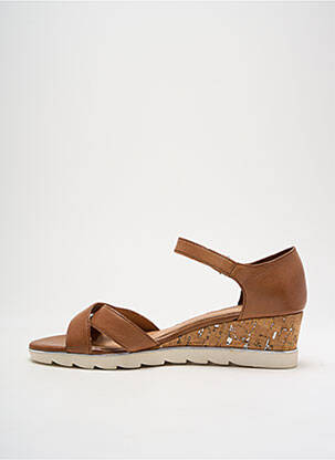 Sandales/nu pieds matière lisse talon de 4 à 6cm marron MARCO TOZZI femme