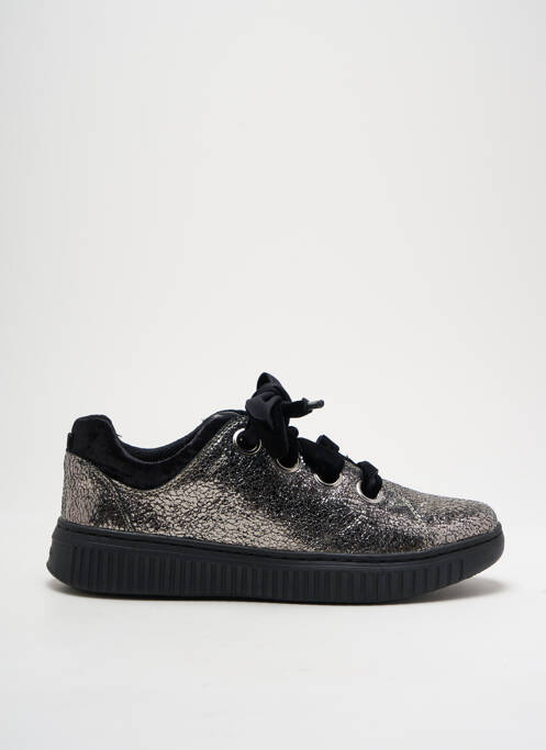 Baskets tissage satiné talon plat jusqu'à 3cm argent GEOX femme