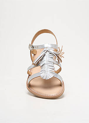 Sandales/nu pieds matière lisse talon plat jusqu'à 3cm argent LILYBELLULE femme