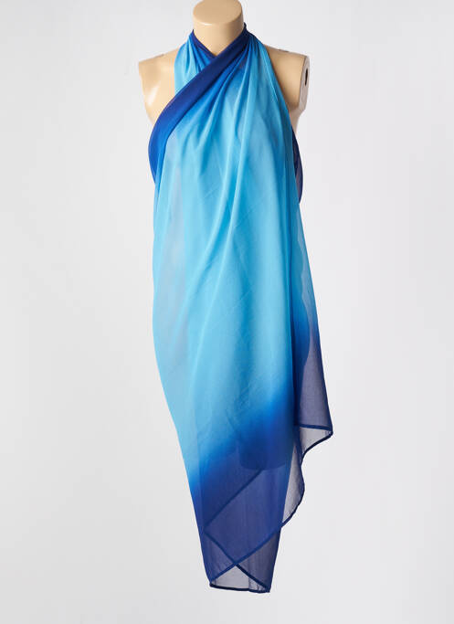Paréo bleu EMPREINTE pour femme