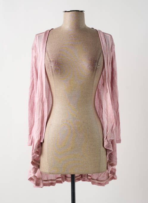 Gilet manches longues rose MULTIPLES pour femme