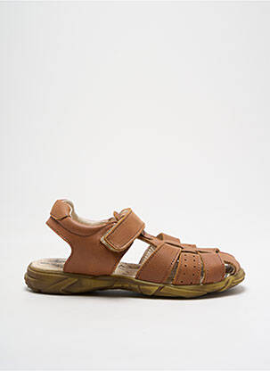 Sandales/nu pieds tissage satiné bout rond marron BOPY garcon