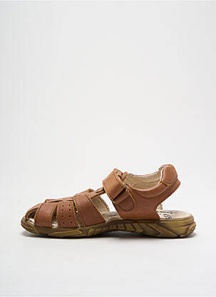 Sandales/nu pieds tissage satiné bout rond marron BOPY garçon