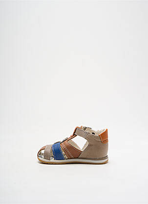 Sandales/nu pieds matière lisse bout rond marron BOPY garçon